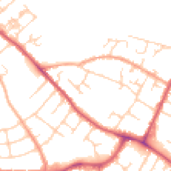 Daytime road noise heatmap for OX4 2GN