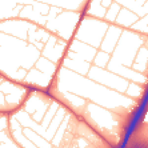 Daytime road noise heatmap for OX4 2JN