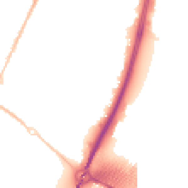 Night-time road noise heatmap for OX4 2JS