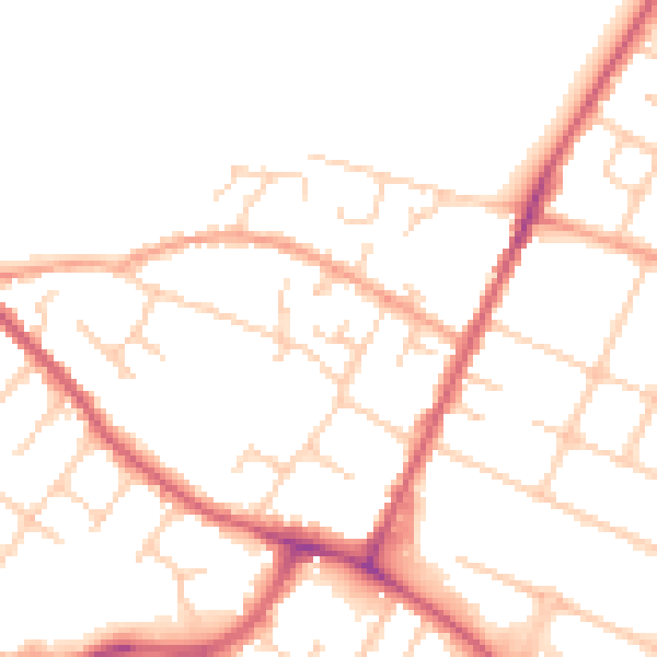 Daytime road noise heatmap for OX4 2LD