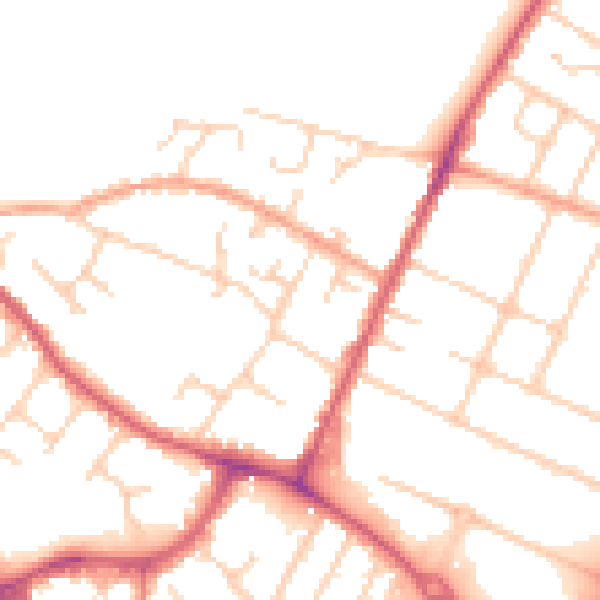 Daytime road noise heatmap for OX4 2NT