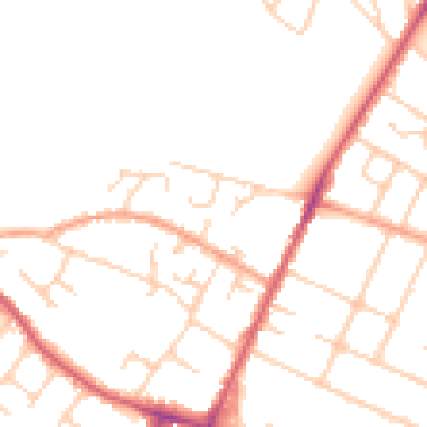 Daytime road noise heatmap for OX4 2NU
