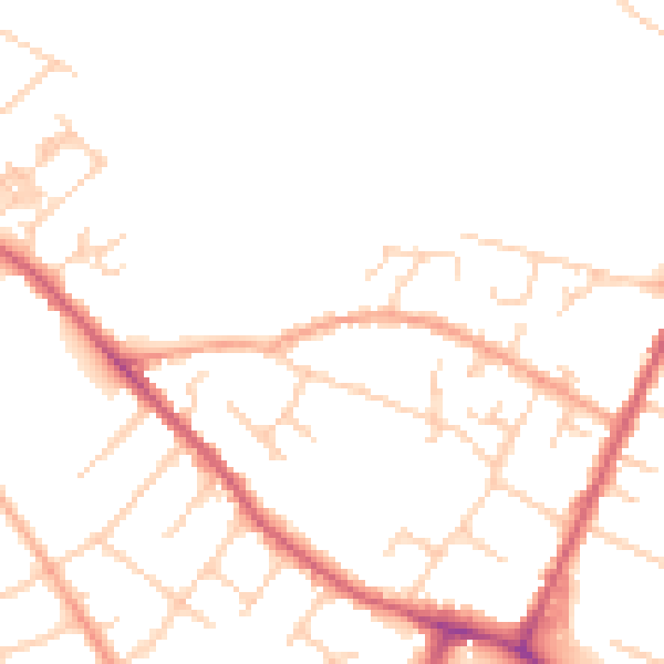 Daytime road noise heatmap for OX4 2PB
