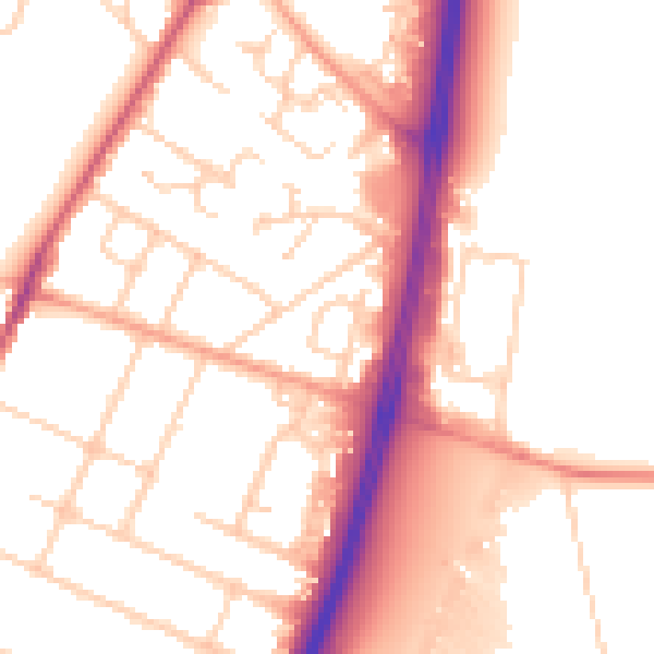 Daytime road noise heatmap for OX4 2RB