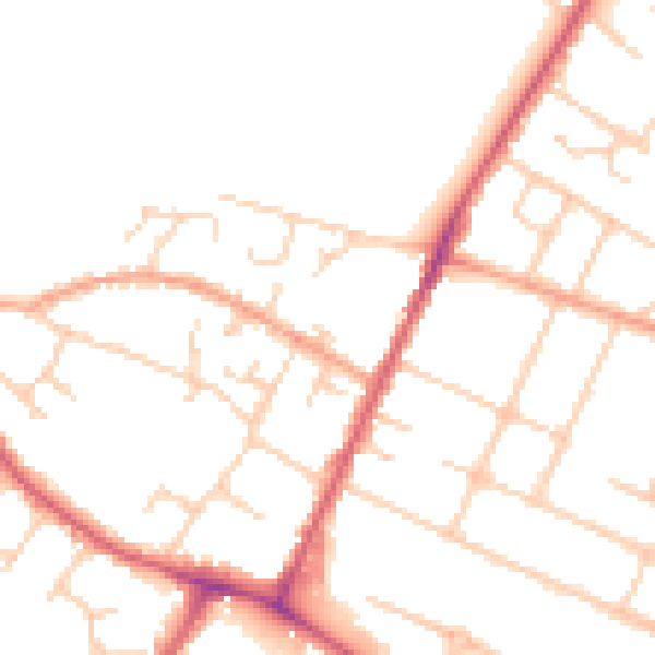 Daytime road noise heatmap for OX4 2SF
