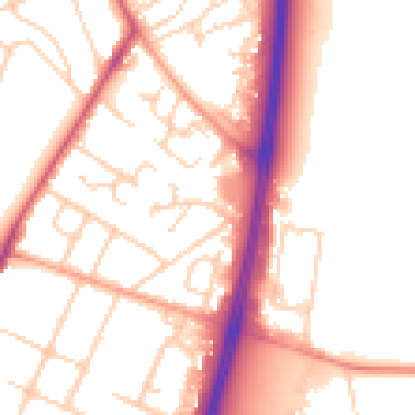 Daytime road noise heatmap for OX4 2UE