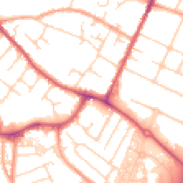 Daytime road noise heatmap for OX4 2UQ