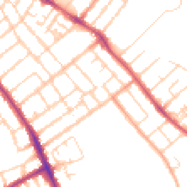 Daytime road noise heatmap for OX4 3AN