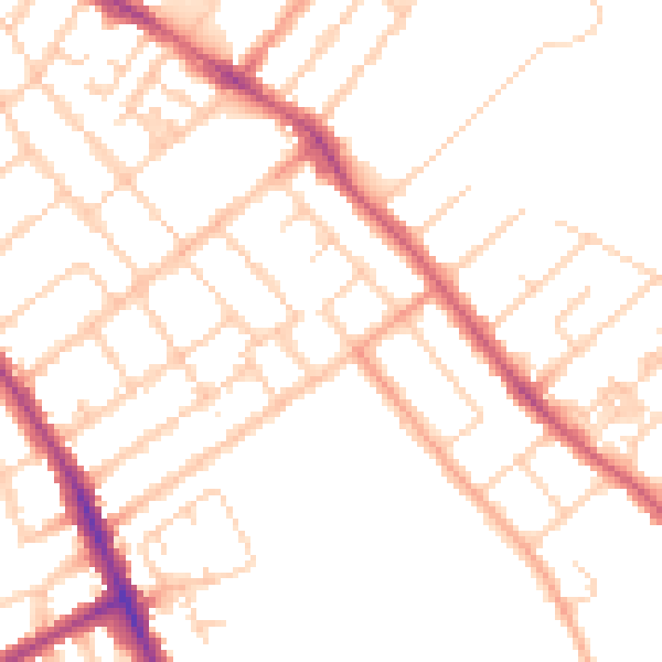 Daytime road noise heatmap for OX4 3DG