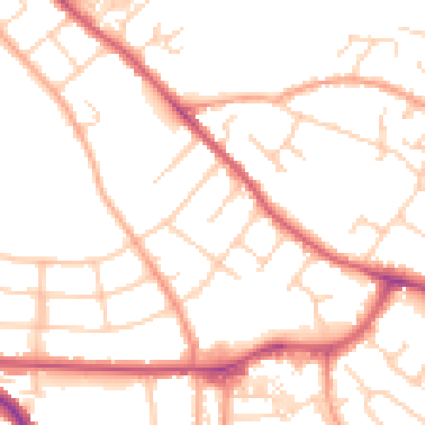 Daytime road noise heatmap for OX4 3EH