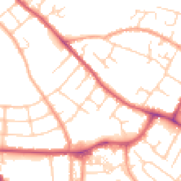 Daytime road noise heatmap for OX4 3EJ
