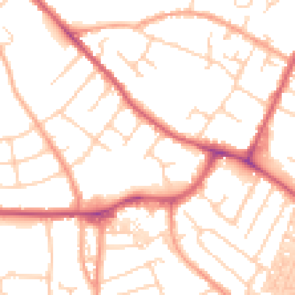 Daytime road noise heatmap for OX4 3HA