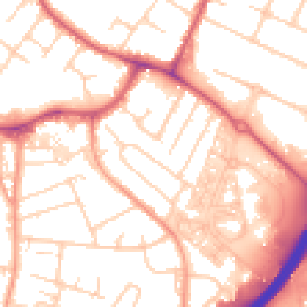 Daytime road noise heatmap for OX4 3HU