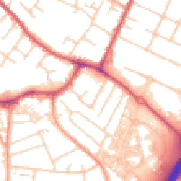 Daytime road noise heatmap for OX4 3JG