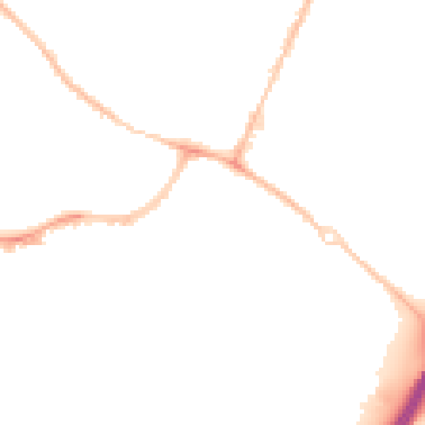 Night-time road noise heatmap for OX4 3JG