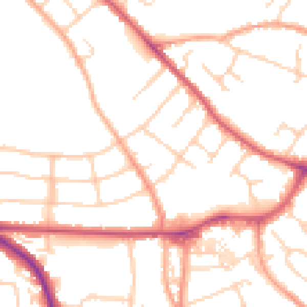 Daytime road noise heatmap for OX4 3JW