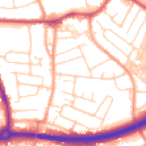 Daytime road noise heatmap for OX4 3QL