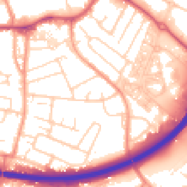 Daytime road noise heatmap for OX4 3QP