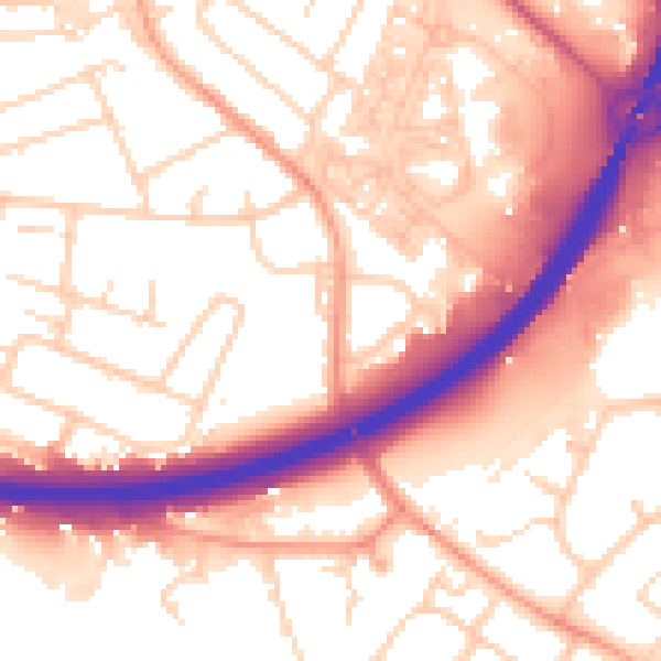Daytime road noise heatmap for OX4 3QY