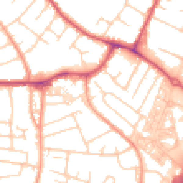 Daytime road noise heatmap for OX4 3RQ