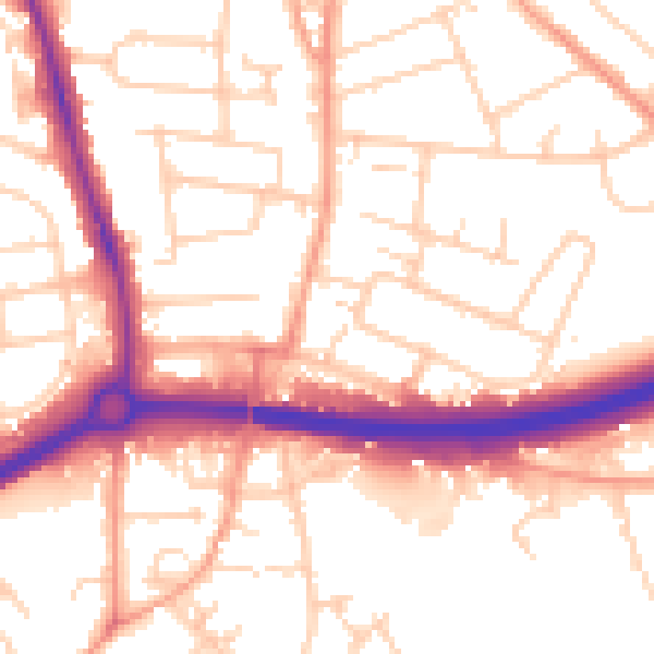 Daytime road noise heatmap for OX4 3TG