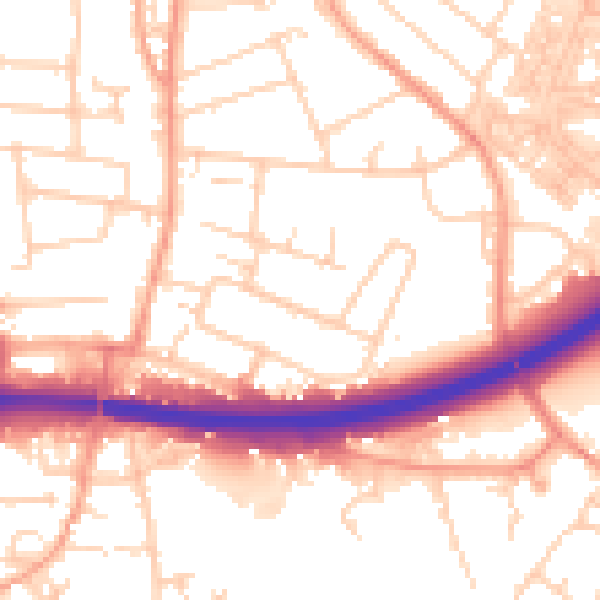 Daytime road noise heatmap for OX4 3UB