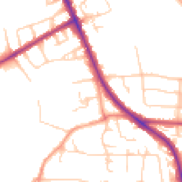 Daytime road noise heatmap for OX4 4DF