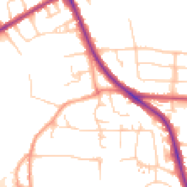 Daytime road noise heatmap for OX4 4EP