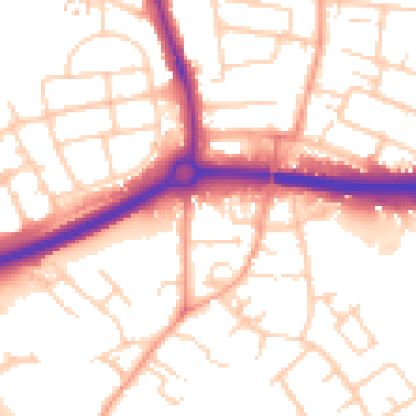 Daytime road noise heatmap for OX4 4GY