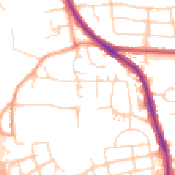 Daytime road noise heatmap for OX4 4JL