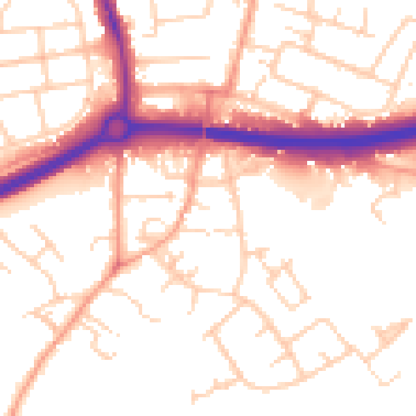 Daytime road noise heatmap for OX4 4JW