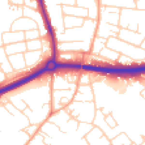 Daytime road noise heatmap for OX4 4LL