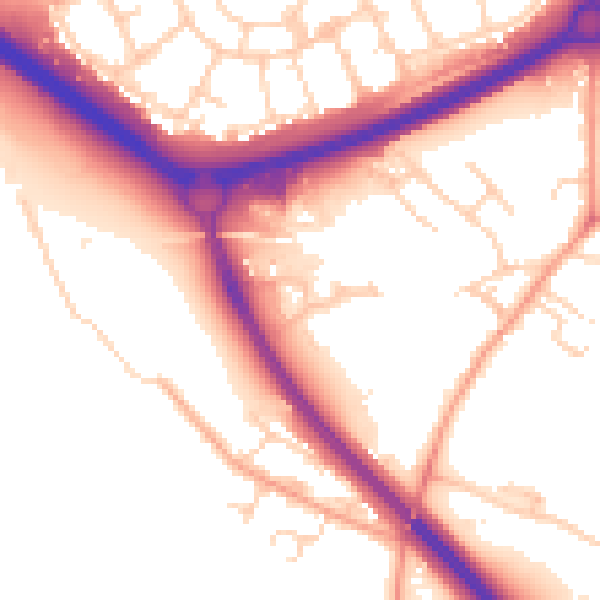 Daytime road noise heatmap for OX4 4LW