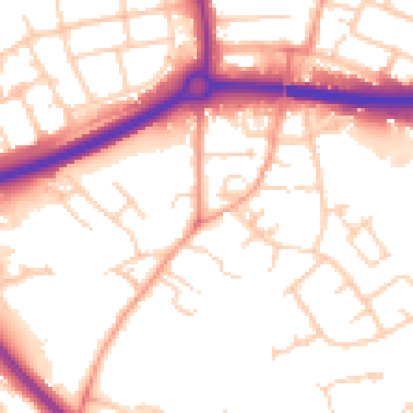 Daytime road noise heatmap for OX4 4PB