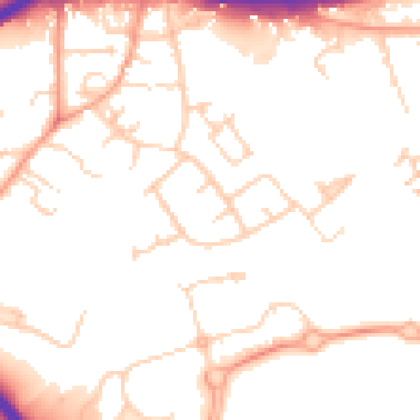 Daytime road noise heatmap for OX4 4PS