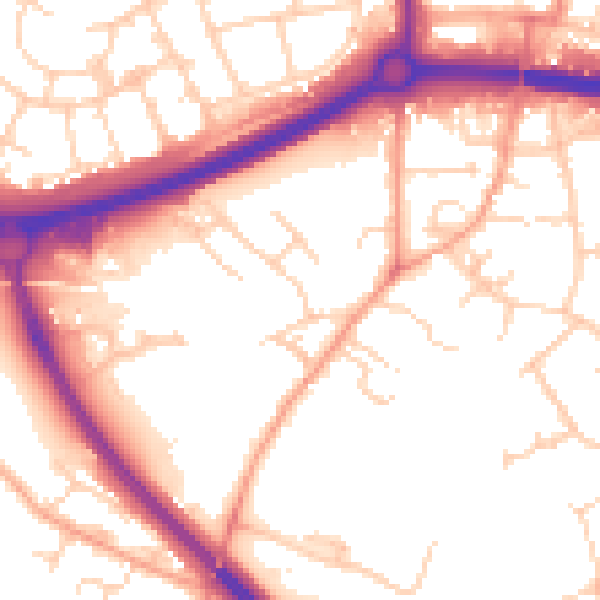 Daytime road noise heatmap for OX4 4QB