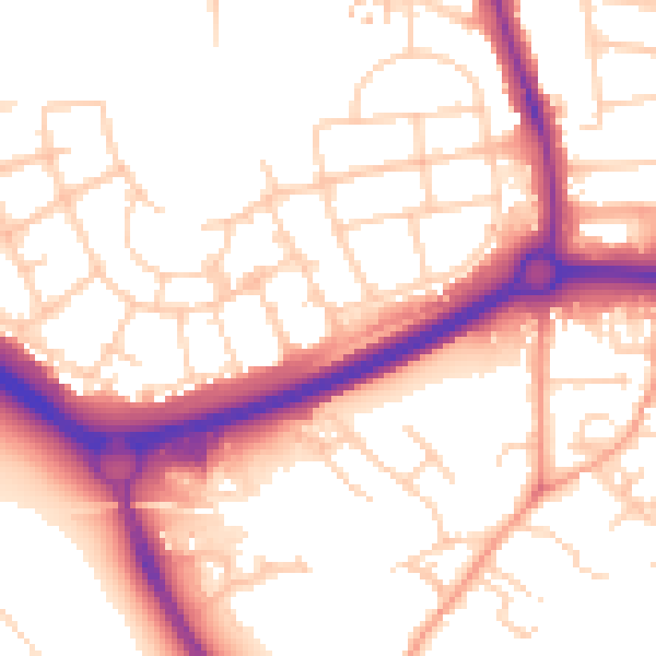 Daytime road noise heatmap for OX4 4TX