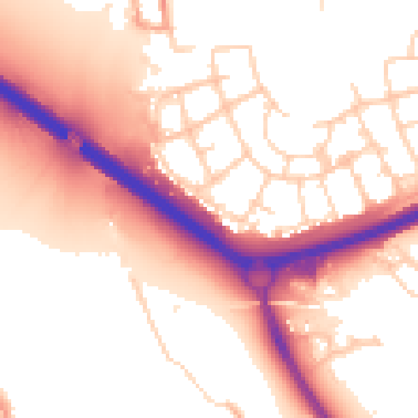 Daytime road noise heatmap for OX4 4US