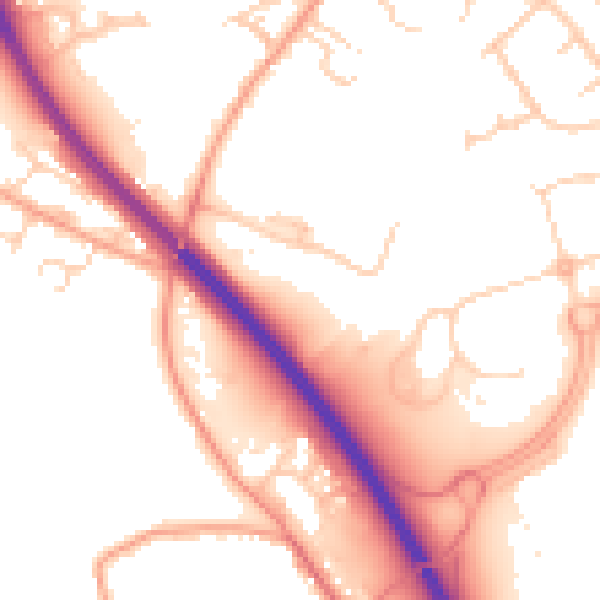 Daytime road noise heatmap for OX4 4UW