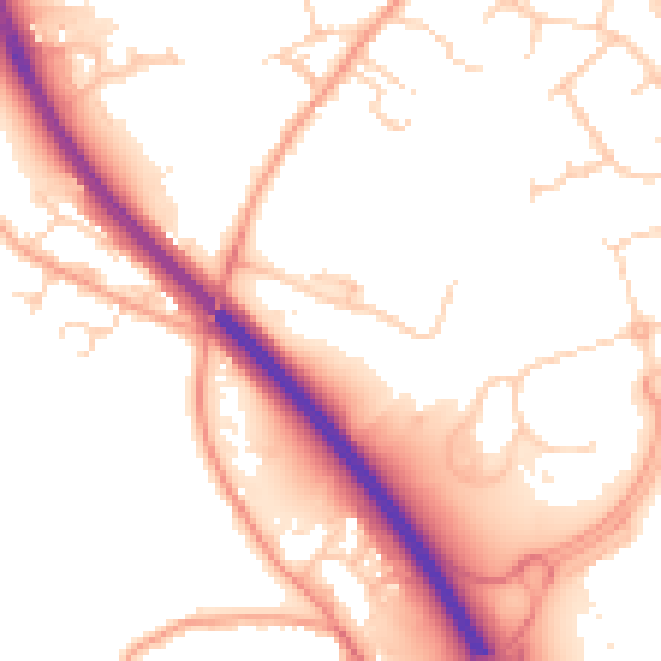 Daytime road noise heatmap for OX4 4WA