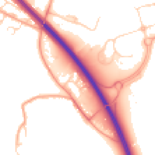 Daytime road noise heatmap for OX4 4XB
