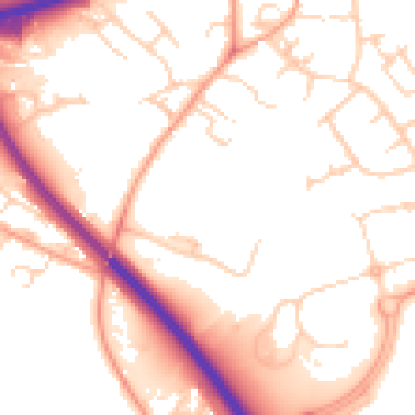 Daytime road noise heatmap for OX4 4XG