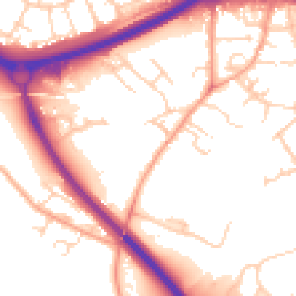 Daytime road noise heatmap for OX4 4XH