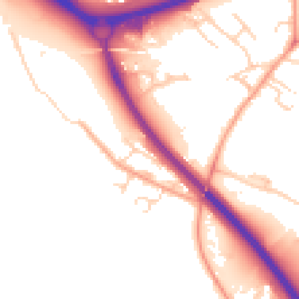 Daytime road noise heatmap for OX4 4XX