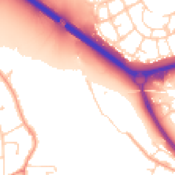 Daytime road noise heatmap for OX4 4YJ