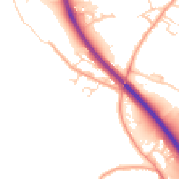 Daytime road noise heatmap for OX4 4YQ