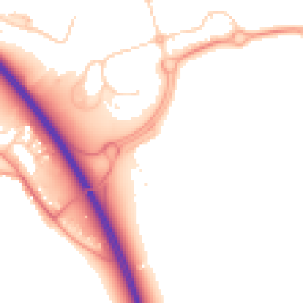 Daytime road noise heatmap for OX4 4YS
