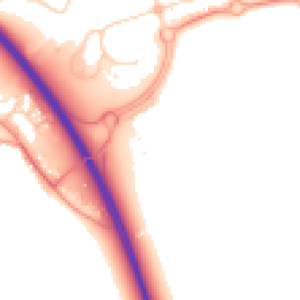 Daytime road noise heatmap for OX4 4YT