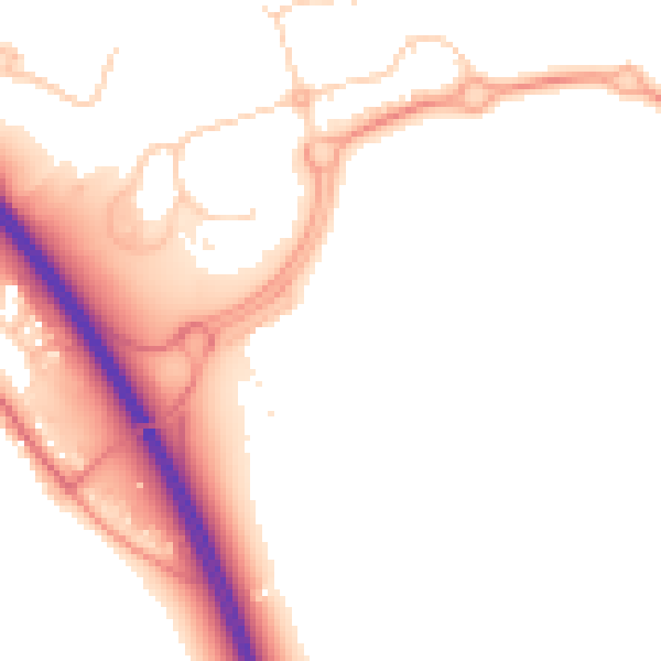 Daytime road noise heatmap for OX4 4YX