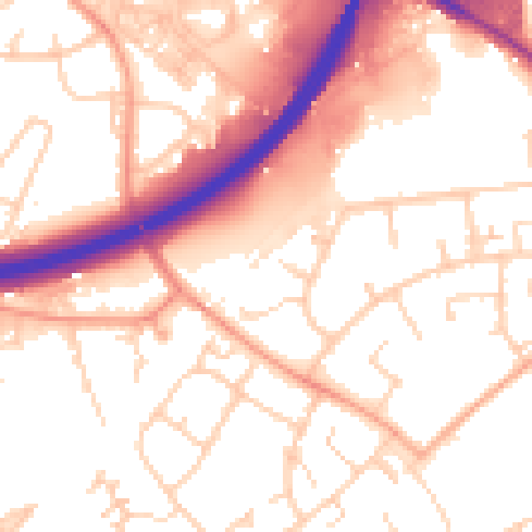 Daytime road noise heatmap for OX4 6AX